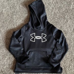 Girls under armour black hooded sweatshirt size S- like new